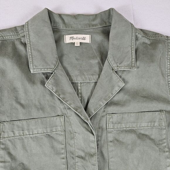 Madewell Garment Dyed Relaxed Coverall Romper Size XL Green NF875 Jumper Pockets - Picture 7 of 14